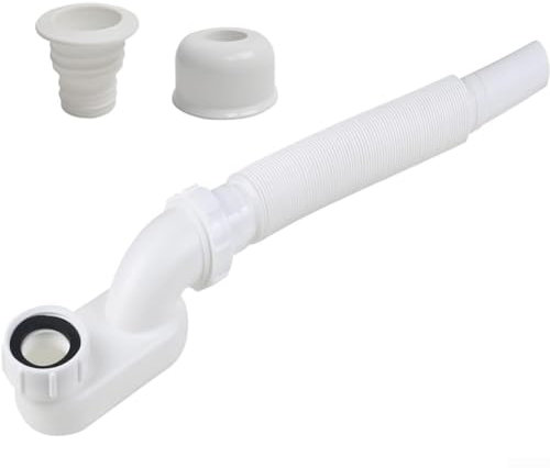 Flexible Freestanding Tub Drain Kit, Low-Profile Bathtub Drain Kit G1-1/2 Flexible P-Trap 32Mm Outlet Slip-Joint Connections For Freestanding Bathtubs