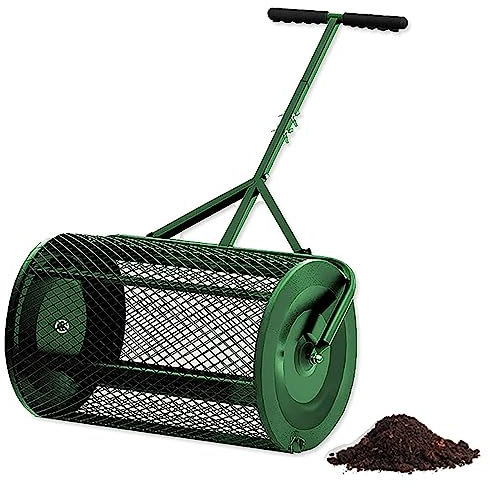 QLSABIA Spandiconcime da 24 Pollici, con Manico Lungo Regolabile, Leggero e Durevole, per concimare Compost, Terra, pacciame, Fertilizzante, Terreno, Separato 32x60 cm