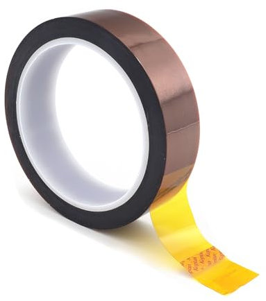 Misuyue 25mm Hitzebeständiges Klebeband Kapton Tape, 0.08mm Dicke Polyimid Klebeband, 33m Hohe Temp Tape Isolierband für 3D-Drucker Löten, Sublimation, Elektronik Leiterplatten