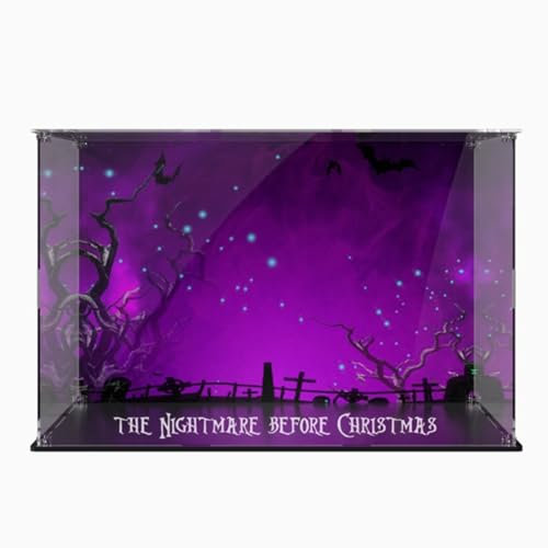 Acrylic Display Case for Lego 21351 The Nightmare Before Christmas, Dustproof Storage Box, Transparent Display Box Compatible with Lego 21351 (Only Case, No Model)