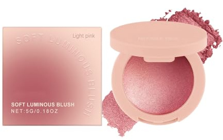 Blush für die Wangen – Rosa Puder für das Gesicht, langlebig mit modulierbarem Lichteffekt, leicht für alle Hauttöne, ideal für Veranstaltungen