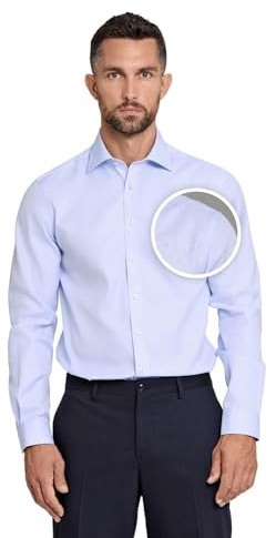 Lindbergh Business Hemd Herren | Herrenhemden Langarm aus blickdichtem Stoff | Bügelfrei mit Nanotex Fleckenschutz & antibakterieller Behandlung | Größe S-3XL