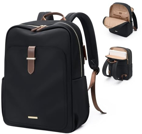GOLF QUALITY Rucksack Damen Herren Elegant, 16 Zoll Laptop Rucksack Wasserdicht mit Laptopfach, Business Laptoptasche Reiserucksack für Business Arbeit Uni,Schwarz