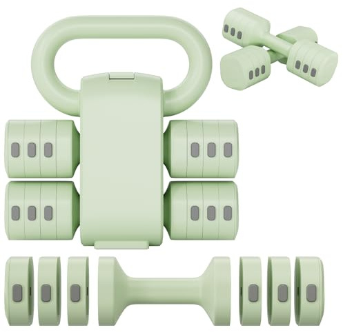 Verstellbare Hanteln Frauen Set, 1-5kg Kurzhanteln 2er Set, 4-in-1 Dumbbell Set für Frauen und Männer, Gewichte Hantel für Home Gym, Krafttraining Zuhause