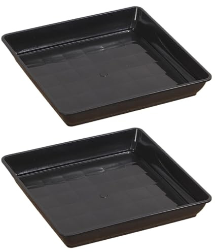 Qiaonan 2 Stück Blumentopf-Untersetzer, 35x35cm Quadratische Pflanzen-Untersetzer, Extra Große Tropfschalen, Wasserschalen Für Drinnen Und Draußen, Terrasse, Balkon