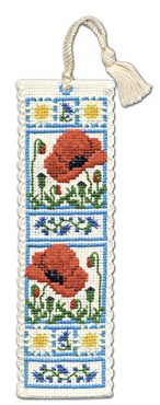 Textile Heritage Collection Cross Stitch Bookmark Kit - Poppy Meadow
