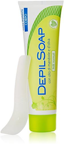DEPILSOAP Enthaarungscreme Körper mit Mandelblüte & Olivenöl für normale Haut, 150 Ml