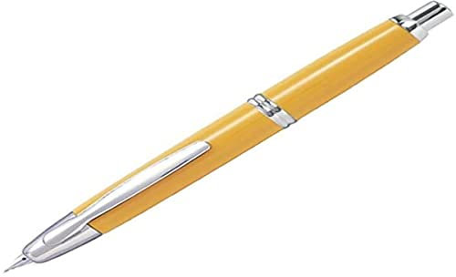 Pilot Capless Medium Retractable Fountain Pen with Rhodium Trim - Yellow