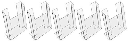 HMF 46961 Acryl Prospekthalter | 5 Stück | DIN A5 Hochformat | Glasklar