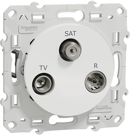 Schneider Electric - Odace, prise TV/FM/SAT Blanc, 1 entrée, à griffes - S525461