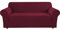 BellaHills Jacquard Sofa Abdeckung Anti Slip Stretch Hussen Jacquard Sofa Abdeckung Anti-Slip Polyester Spandex Stoff Sofa Protector (DREI Sitze, Wein)