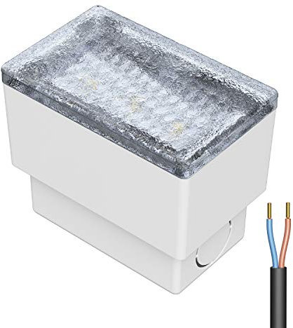 ledscom.de LED Pflasterstein Bodeneinbauleuchte CUS für außen, IP67, eckig, 8 x 5cm, warmweiß