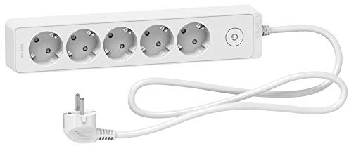 Schneider Electric ST9451W Steckdosenleiste mit 5 Steckdosen, Kabel 1,5 m, Weiß