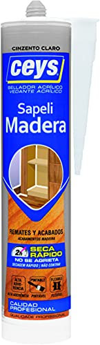 Ceys - Sellador acrílico Madera Gris Claro - Seca rápido - No se agrieta - Cartucho 280 ML