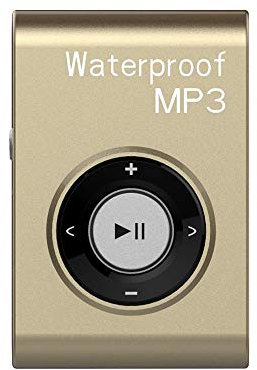 GZLMMY IPX8 Waterproof MP3 Player Built-in 8GB Sports Swimming Running Diving Surf MP3 Music With FM Radio and Shuffle Feature Hi-Fi Headphone (Gold)