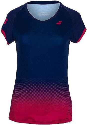 Babolat Damen Compete Cap Sleeve Top W Unterhemd, Blau (Estate Blue/Rot (Vivacious Red), XO