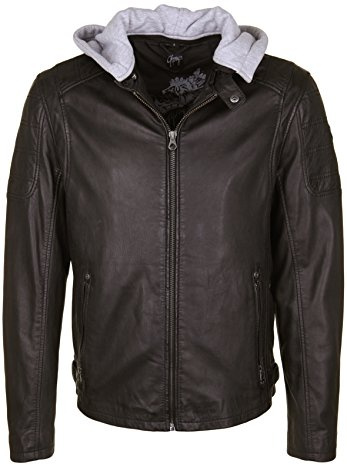 Gipsy Herren Rylo Lakev Lederjacke, Schwarz, XXXL