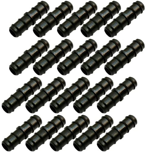Raccordo Manicotto per Tubi Irrigazione, Giunto Portagomma Nero - Orto Facile (20, 25 mm)