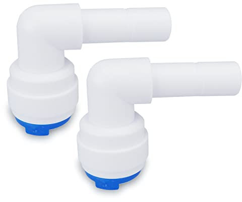 smardy 2x Adaptador Conector Tipo-L Quick-Fitting para Tubo de Agua 3/8 (9,5mm), Ósmosis Inversa