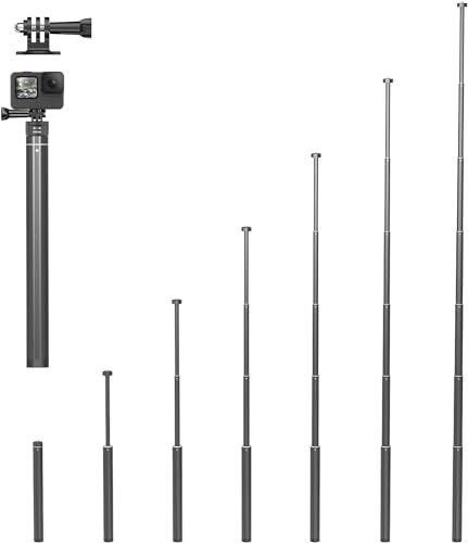 63inch Extension Selfie Stick for INSTA360 for Action Camera Hero 13 12 11 10 9 8 7, Insta Insta360 One X2 X One R EVO Action Cameras, Smartphone Gimbal Extension Pole for Sports Cam, Black