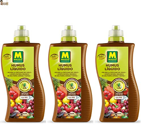 BricoLoco.com Humus de lombriz líquido ¡¡¡ Pack 3 litros !!! (3X1 LTS) Abono Fertilizante huerto, Plantas. Apto para Agricultura ecológica. Mejora fertilidad del Suelo, aporta Materia orgánica. (3)