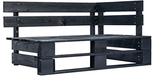 INLIFE Garten-Paletten-Eckbank Holz Schwarz,13.6kg,45763