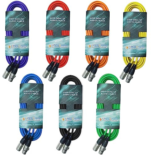 keepdrum XLR Kabel 3-Polig Farben (7 Farben Set 10m)