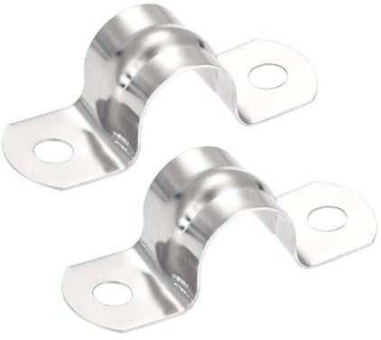 TA-VIGOR 25pcs 15mm (0.6) Rigid Pipe Strap, 2-Hole 201 Stainless Steel U-Bracket Pipe Clips Tension Tube Clip Clamp