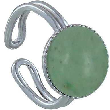 LES POULETTES BIJOUX - Sterling Silber 925 Ring Gezackten Kreis Aventurin - taille 58 (18.5)