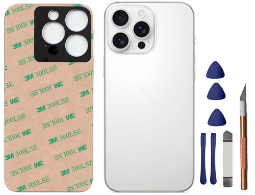 Mingxiong 14 Pro Max Rückglas Ersatz für iPhone 14 Pro Max Rückglas Panel Ersatz mit vorinstalliertem Kleber + Reparatur-Toolkit (Silber)