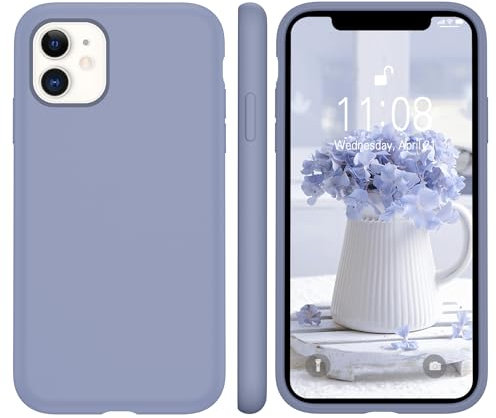 WXX für iPhone 11 Hülle Silikon Case, Handyhülle für iPhone 11 Ultra Dünn mit Microfiber, Flüssig Silikon Gel Gummi Kratzfeste Schutzhülle Matt Hülle für iPhone 11 6.1'' 2019 Blau Grau