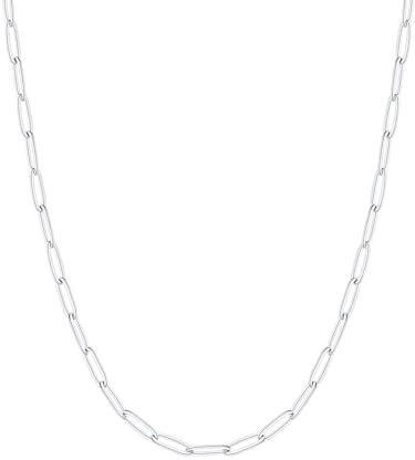 FOCALOOK Catena Donna Sottile in Acciaio Inossidabile da 3mm Collana Donna Acciaio Catena di Ricambio 55cm+5cm Confezione Regalo