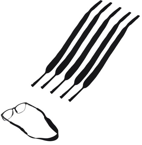 Leopacat Glasses Strap, Spectacles Cord Sports Glass Neoprene Elastic Eye Glasses Holder Strap Lanyard Safety Neck Strap Retainer Cord For Running Swimming Supplies Outdoor 5Pcs