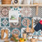 mefound 40psc Tile Stickers,Moroccan Style Wall Tile Transfers Stickers Self-Adhesive Waterproof Mosaic Art Vintage RetroDecor for Kitchen Bathroom DIY(15cm x 15cm, 6x6 inches)