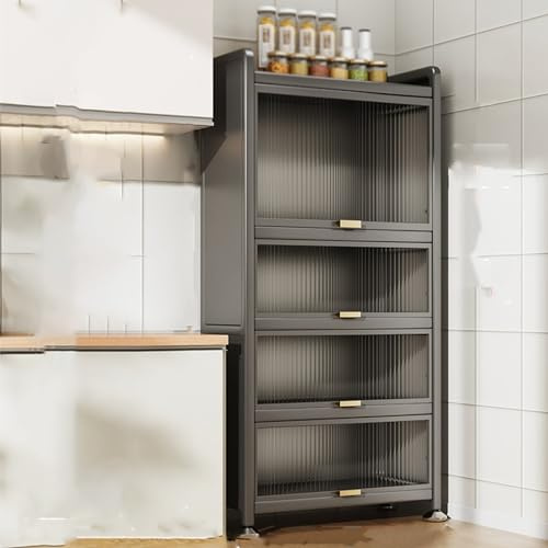 Armario Despensa Cocina Estrecho Aparador de Cocina para Microondas, Estante de Horno Microondas, Estante para Panadería, Estante de Almacenamiento para Salón(5 Tier,50cm)