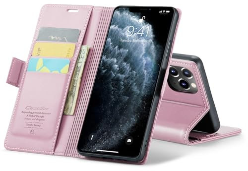 Phernykas for iPhone 11 Pro Wallet Case with Card Holder, Kickstand RFID Blocking Magnetic Closure Shockproof Protective PU Leather Case for iPhone 11 Pro Flip Case Wallet - Golden