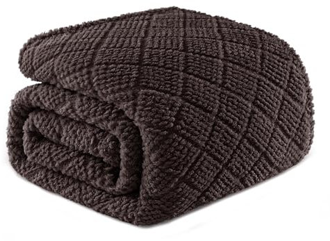Whale Flotilla Kuscheldecke, Weiche, Warme und Flauschige Waffeldecken für Jede Jahreszeit,150X200CM, Kaffeebraun