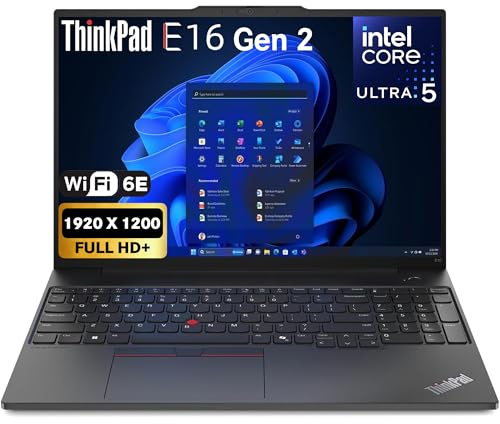 Lenovo ThinkPad E16 Gen 2, FHD+ 16, Touchscreen, Intel Ultra 5-125U (Beats i7-1355U), 16GB RAM, 512GB NVMe, FPR, Tastiera retroilluminata, WiFi 6E + BT, RJ-45, Webcam FHD, Win 11 Pro, AI Business