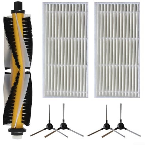 HEIBTENY 7 Pcs Ersatzteile Zubehör Für BLAUPUNKT Für BLUEBOT Für XSMART Für BPK-VCBB1XS Roboter Staubsauger Ersatz-Set 2 Filter + 4 Seitenbürsten + 1 Hauptbürsten