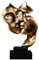 loweo Skulptur, Heimdekoration, Maske, Goldene Statue, Gesicht, Moderne Figuren Aus Kunstharz für Dekoration, Schreibtisch, Bürotisch, Paar, Maske, Kunsthandwerk