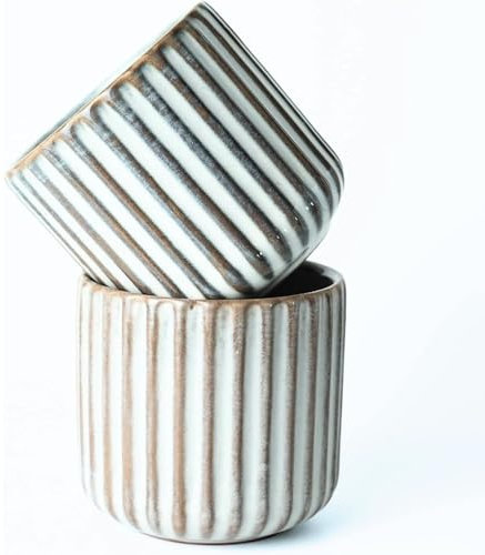 MeYuxg Coffee Mugs Without Handle, Set of 2, 180 ml, Mini Cups Without Handle, Ceramic Mug Without Handle,Suitable for Coffee and Espresso, Thick-Walled Espresso Cup, Mocha Cups Set (Fish Belly White)