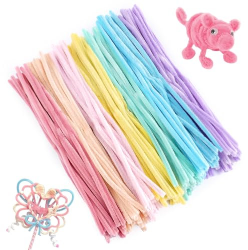 200 Stück Pfeifenputzer zum Basteln, 10 Farben Pfeifenreiniger Bastelset, 30cm Lang Pfeifenreiniger Chenilledraht, Bunt Bastelset Pipe Cleaner für DIY Projekte Bastelzubehör (Macaron-Farbe)