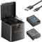 2 Ersatzakkus für GoPro Hero 13 Black und Schnellladegerät - 2er-Pack 2100mAh-Akkus und 3-Fach-USB-Ladegerät, kompatibel mit Original GoPro 13