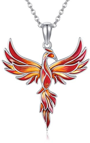 URONE Phönix-Halskette aus Sterlingsilber mit aufsteigendem Phönix-Anhänger Phönix-Schmuck Geschenke für Frauen