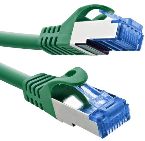 InLine® Cavo patch, Cat.6A, S/FTP, TPE (LSZH), CCA, PoE, LAN, Ethernet, cavo di rete, RJ45 Gigabit, verde, 3 m, 72603G