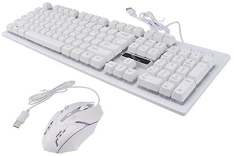 POPETPOP Conjunto De Teclado y Ratón para Teclado Mecánico Iluminación Ratón Óptico para Gaming Ordenador