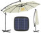 Parasol de Jardin Exterieur 3.5M LED Solaire ,Parasol Déporté Hexagonale,Parasol à Manivelle avec Base Croisée,Anti-UV,8 Baleines à Double Couche,Parasol Inclinable pour Plage Balcon Patio,Blanc