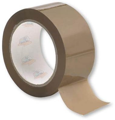 Travel Box Contorno 12 Rotoli Nastro Adesivo Silenzioso da Imballaggio Resistente 132m x 50mm, Nastro Marrone per Scatole Trasloco e Spedizioni, per Ufficio e Magazzino (12, Marrone)