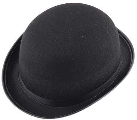 Schwarzer Bowler- für Erwachsene, Derby-Deluxe-Kostümhut, klassische viktorianische Chaplin-Hüte für Männer und Frauen, Halloween, Cosplay, Vintage-Kostüm-Zubehör