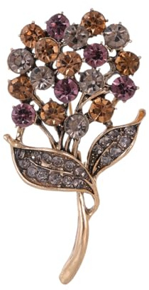 YIQPKUM Zarte Löwenzahn Blume Brosche Antike Zinklegierung Kristall Anstecker für Damen Statement Charm Geschenk Jacken Anzüge Kleid
